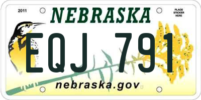 NE license plate EQJ791