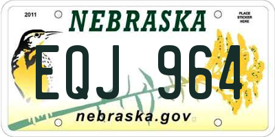 NE license plate EQJ964