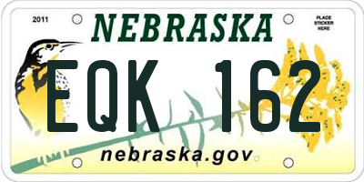 NE license plate EQK162