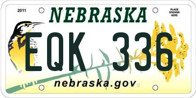 NE license plate EQK336