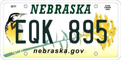 NE license plate EQK895