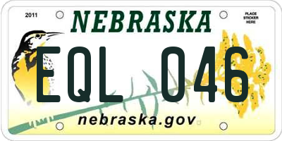 NE license plate EQL046
