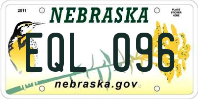 NE license plate EQL096