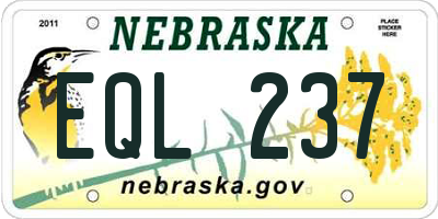 NE license plate EQL237