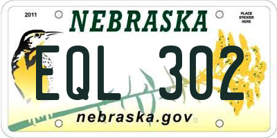 NE license plate EQL302