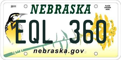 NE license plate EQL360