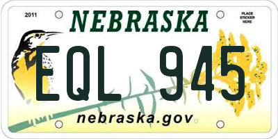 NE license plate EQL945