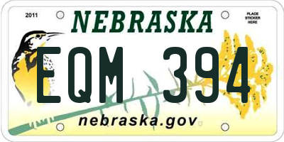 NE license plate EQM394
