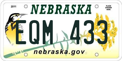 NE license plate EQM433