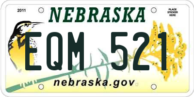 NE license plate EQM521