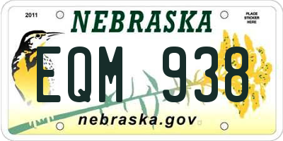 NE license plate EQM938