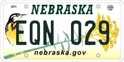 NE license plate EQN029