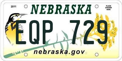NE license plate EQP729