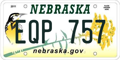 NE license plate EQP757