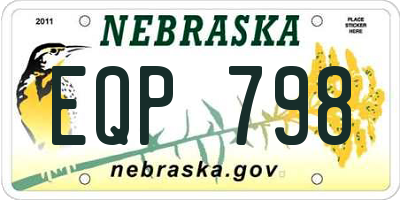 NE license plate EQP798