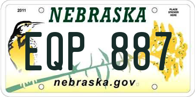 NE license plate EQP887