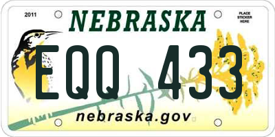 NE license plate EQQ433