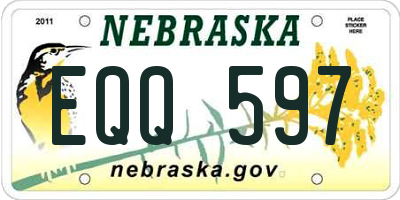 NE license plate EQQ597