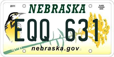 NE license plate EQQ631
