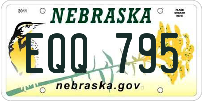 NE license plate EQQ795