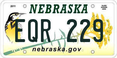 NE license plate EQR229