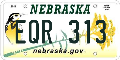 NE license plate EQR313