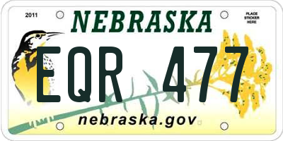 NE license plate EQR477