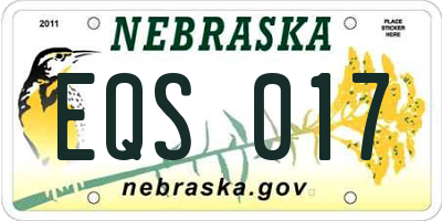 NE license plate EQS017