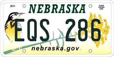 NE license plate EQS286