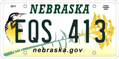 NE license plate EQS413