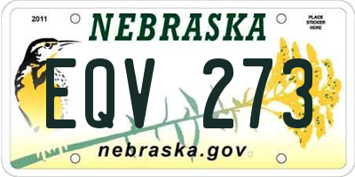NE license plate EQV273