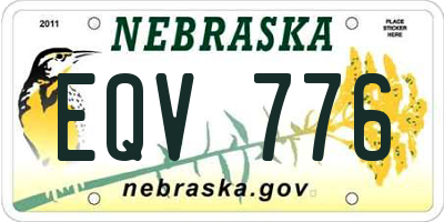 NE license plate EQV776