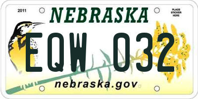 NE license plate EQW032