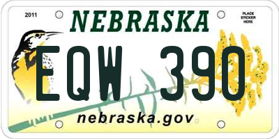 NE license plate EQW390