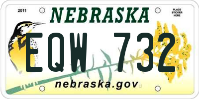 NE license plate EQW732