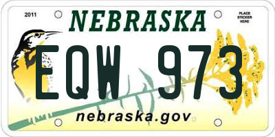 NE license plate EQW973