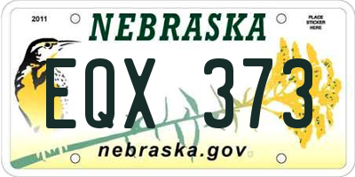 NE license plate EQX373