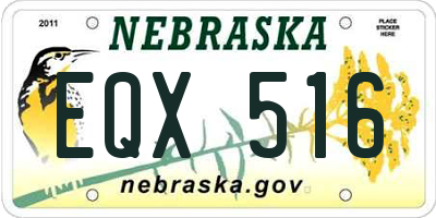 NE license plate EQX516