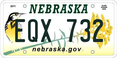 NE license plate EQX732