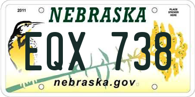NE license plate EQX738