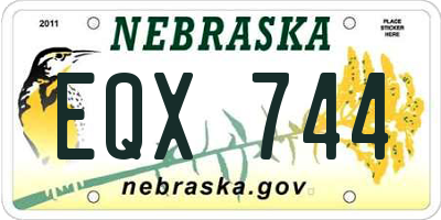 NE license plate EQX744
