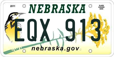 NE license plate EQX913