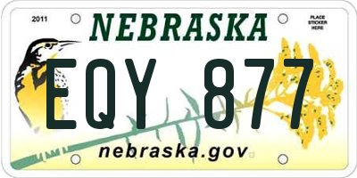 NE license plate EQY877