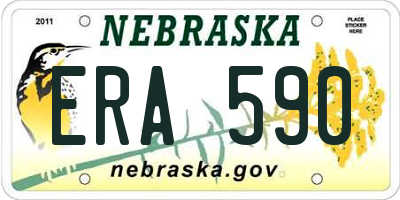 NE license plate ERA590