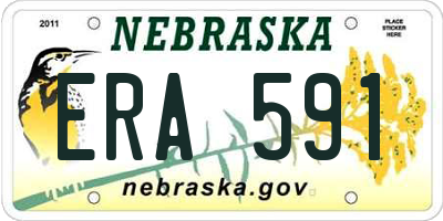 NE license plate ERA591