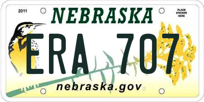 NE license plate ERA707