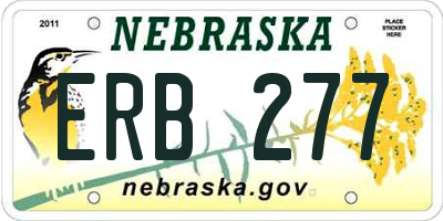 NE license plate ERB277