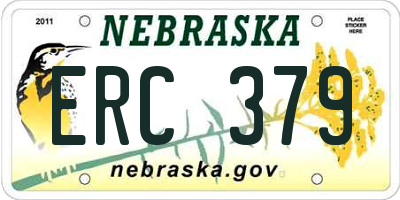 NE license plate ERC379