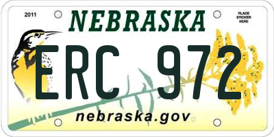NE license plate ERC972