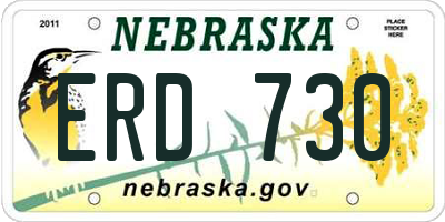 NE license plate ERD730